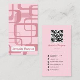 Roze retro Abstract patroon Visitekaartje