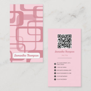Roze retro Abstract patroon Visitekaartje