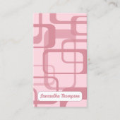 Roze retro Abstract patroon Visitekaartje (Voorkant)