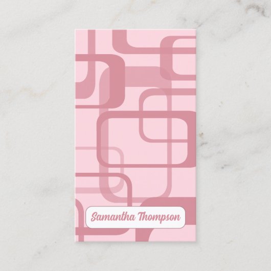 Roze retro Abstract patroon Visitekaartje (Voorkant)