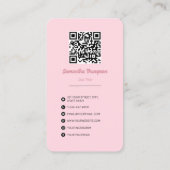 Roze retro Abstract patroon Visitekaartje (Achterkant)