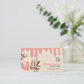 Roze retro ambachtelijke kaarsenmaker logo qr code visitekaartje (Staand voorkant)