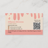 Roze retro ambachtelijke kaarsenmaker logo qr code visitekaartje (Achterkant)