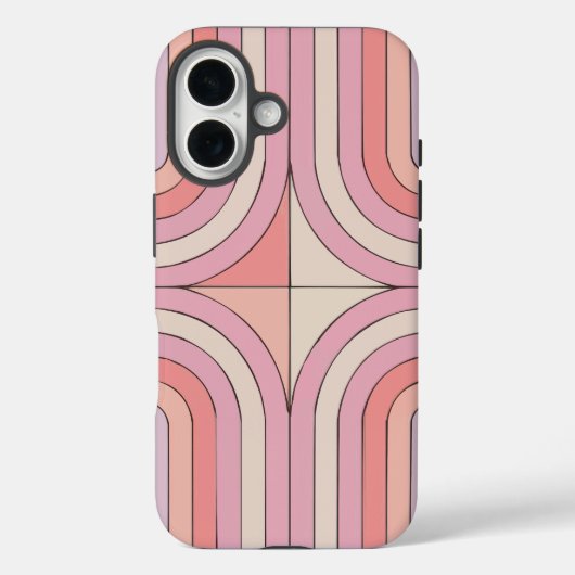 Roze Retro Arch Stripes Telefoonhoesje, Minimalist Case-Mate iPhone Case (Achterkant)