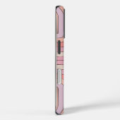 Roze Retro Arch Stripes Telefoonhoesje, Minimalist Case-Mate iPhone Case (Achterkant / Rechts)