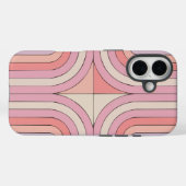 Roze Retro Arch Stripes Telefoonhoesje, Minimalist Case-Mate iPhone Case (Achterkant (horizontaal))