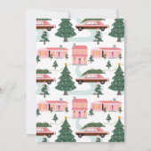 Roze Retro Auto Oude Mode Nieuwjaar Eve Party Kaart (Achterkant)