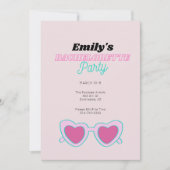 Roze Retro Bachelorette Party Uitnodigingsroute Kaart (Voorkant)