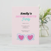 Roze Retro Bachelorette Party Uitnodigingsroute Kaart (Staand voorkant)