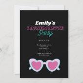 Roze Retro Bachelorette Party Uitnodigingsroute Kaart (Voorkant)