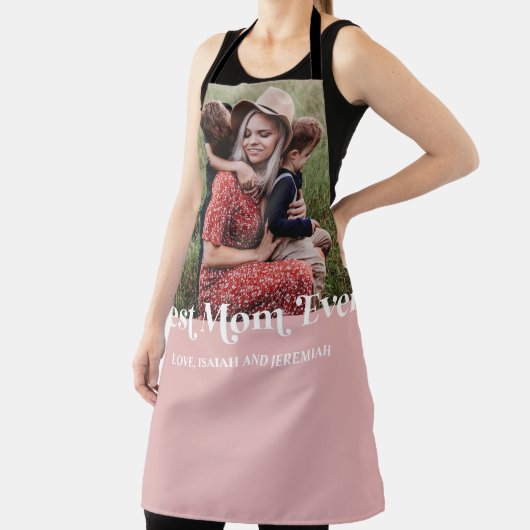 Roze retro Beste mam ooit aangepaste Afbeelding Schort (Insitu)