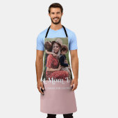 Roze retro Beste mam ooit aangepaste Afbeelding Schort (Gedragen)