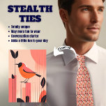 Roze Retro Bird Lover's Stealth Mannen Stropdas<br><div class="desc">Van een afstand lijkt dit op een typisch mannen-stropdas,  maar van dichtbij is het allemaal BIRD LOVE. Perfect voor vogelaars,  vogelaars,  vogelnerds,  ornithologen etc...  Retro illustratie in  tinten van roze en zwart. generative content.</div>