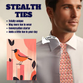 Roze Retro Bird Lover's Stealth Mannen Stropdas