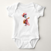 Roze Retro Bird Rocker Romper (Voorkant)