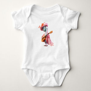 Roze Retro Bird Rocker Romper