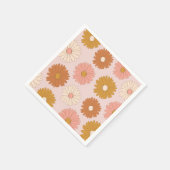 Roze Retro Bloemen 2e Verjaardag Servet (Hoek)