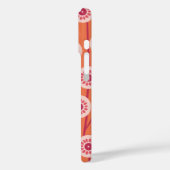 Roze Retro Bloemen Sinaasappel Achtergrond Case-Mate iPhone Case (Achterkant / Links)
