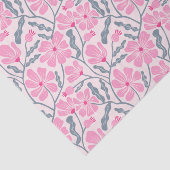 Roze Retro Bloemenpatroon Tissuepapier (Detail)