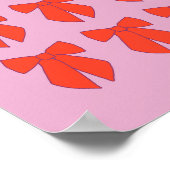 Roze retro bogen poster (Hoek)