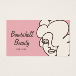 Roze Retro Bombshell Beauty Makeup Artist Girl Visitekaartje