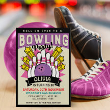 Roze Retro Bowling Birthday Party