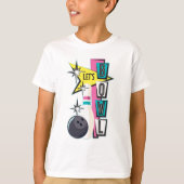 Roze Retro Bowling-ontwerp T-shirt (Voorkant)