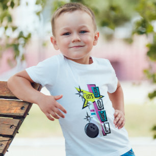 Roze Retro Bowling-ontwerp T-shirt