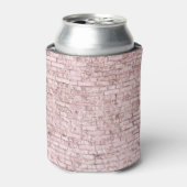 Roze Retro Brick: Verzadigd Abstract Blikjeskoeler (Blikje Voorkant)