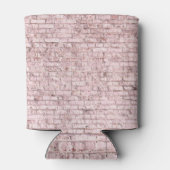 Roze Retro Brick: Verzadigd Abstract Blikjeskoeler (Achterkant)