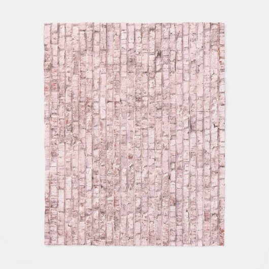 Roze Retro Brick: Verzadigd Abstract Fleece Deken (Voorkant)