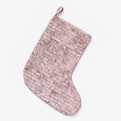 Roze Retro Brick: Verzadigd Abstract Kleine Kerstsok (Voorkant (Hangend))