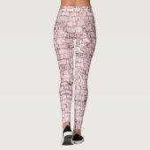 Roze Retro Brick: Verzadigd Abstract Leggings (Achterkant)