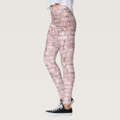 Roze Retro Brick: Verzadigd Abstract Leggings (Links)