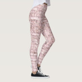 Roze Retro Brick: Verzadigd Abstract Leggings (Rechts)