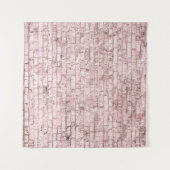 Roze Retro Brick: Verzadigd Abstract Wandkleed (Voorkant (horizontaal))