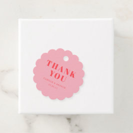 Roze retro bruiloft bedankjes labels