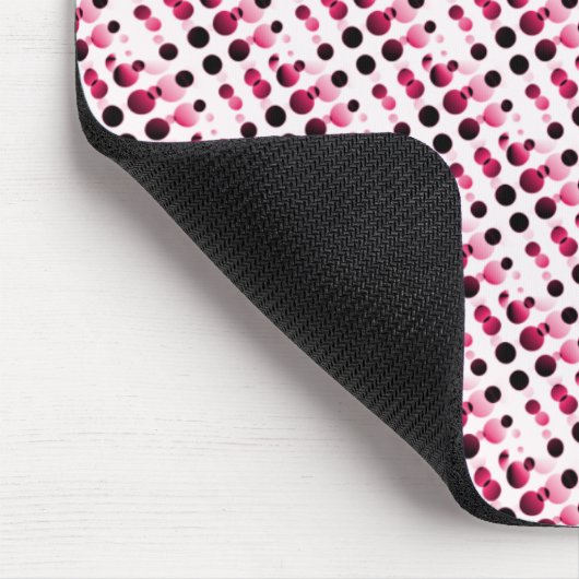 Roze Retro Bubbles Mousepad Muismat (Hoek)