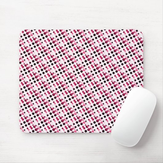 Roze Retro Bubbles Mousepad Muismat (Met muis)