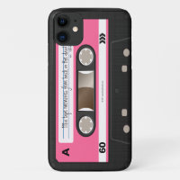 Roze Retro Cassettespelers Persoonlijke Hoes