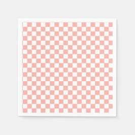 Roze Retro Checker verjaardag Servet