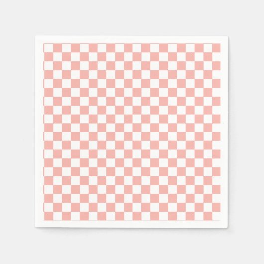 Roze Retro Checker verjaardag Servet (Voorkant)