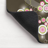 Roze Retro Circles Chique Sprankelende Kerstboom Muismat (Hoek)