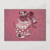 Roze Retro Circus Elephant Briefkaart (Voorkant)