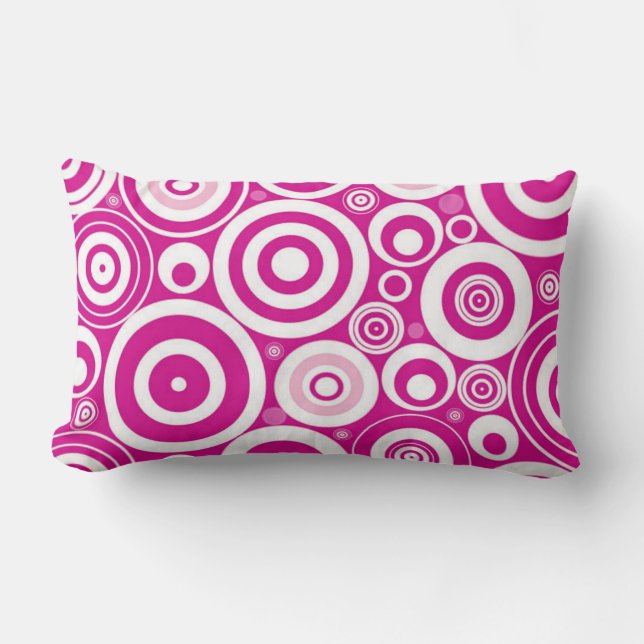 Roze retro cirkels kussen (Voorkant)