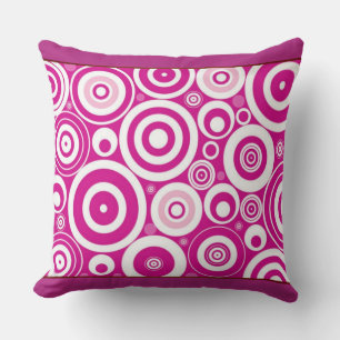 Roze retro cirkels kussen