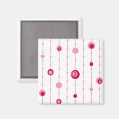 Roze retro cirkels magneet (Voorkant / Achterkant)