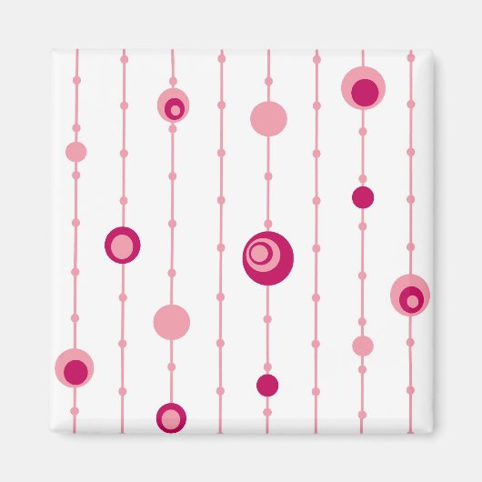 Roze retro cirkels magneet (Voorkant)