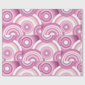 Roze Retro Cirkels Patroon Cadeaupapier (Vlak)