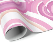 Roze Retro Cirkels Patroon Cadeaupapier (Rol Hoek)